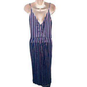 PURE Collection Striped Sleeveless V-Neck Jumpsuit – Size S